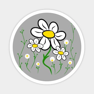 Daisy Blooming Flower Meadow White Daisies Floral blossom Magnet